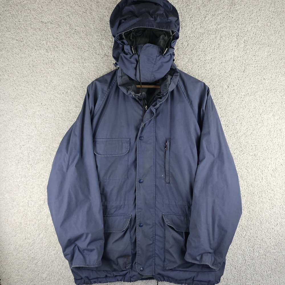 Vintage 80s 90s Eddie Bauer Premium Goose Down Parka Mens XL Hooded Made In USA